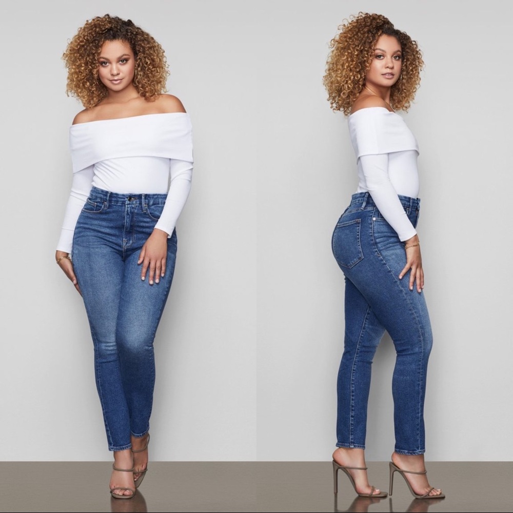 Good American Good Curve Skinny Jeans Blue Sz 33